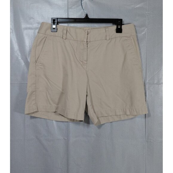 Y2K Tommy Hilfiger Khaki Shorts Sz 8 Mid Rise 6.5" Inseam Preppy Casual Everyday - Picture 1 of 13